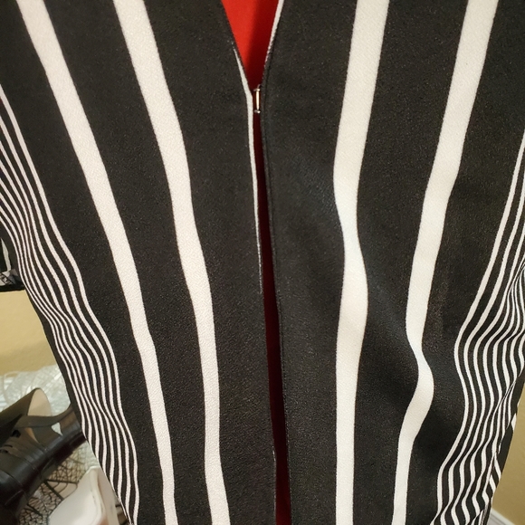 NYCC Black & White Striped Blazer sz M - Picture 2 of 12